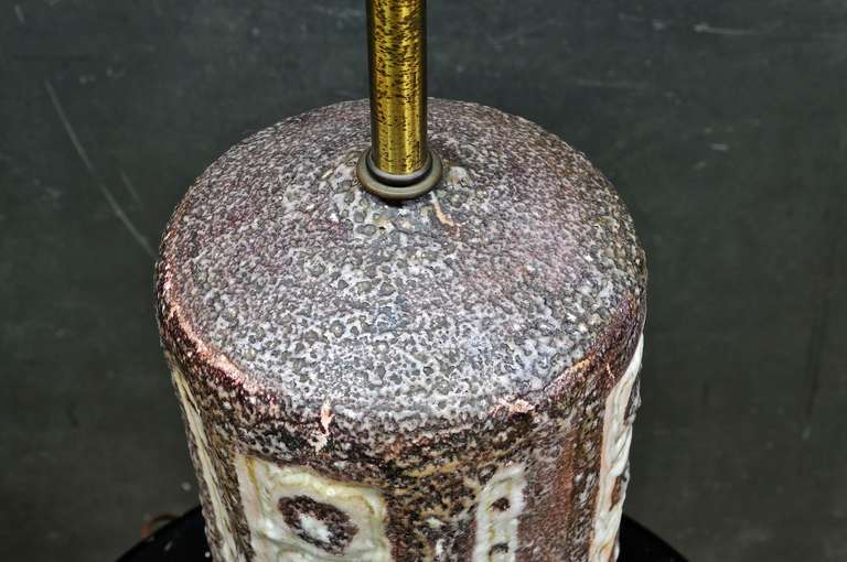 Italian Guido Gambone Rare Studio Pottery Ceramic Table Lamp