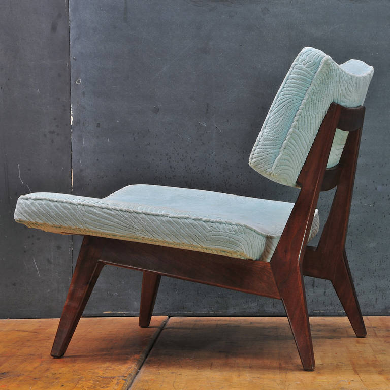 Oiled Jens Risom Walnut Slipper Lounge Chair