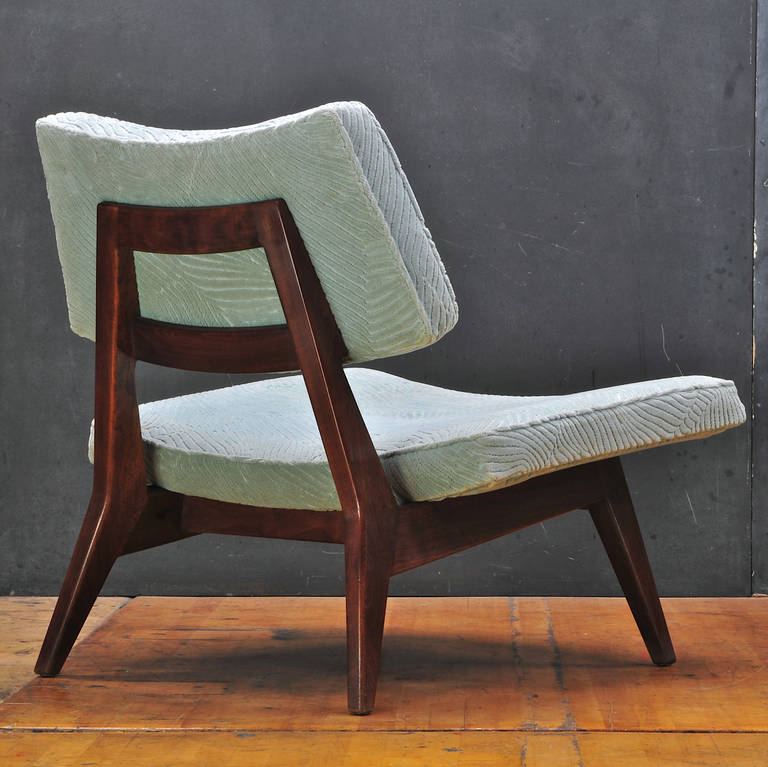 American Jens Risom Walnut Slipper Lounge Chair