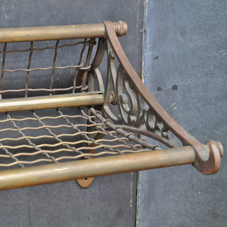 Industrial 50s Pullsman Trolley Train Bus Brass Luggage Rack Parcel Shelf