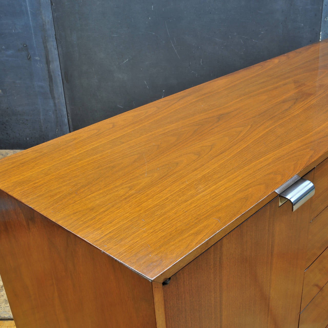 Lacquered 1950s George Nelson for Herman Miller Model No.4712 Walnut Bureau