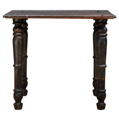 Antique Willette Strongg Primitive Turned Leg Side Table