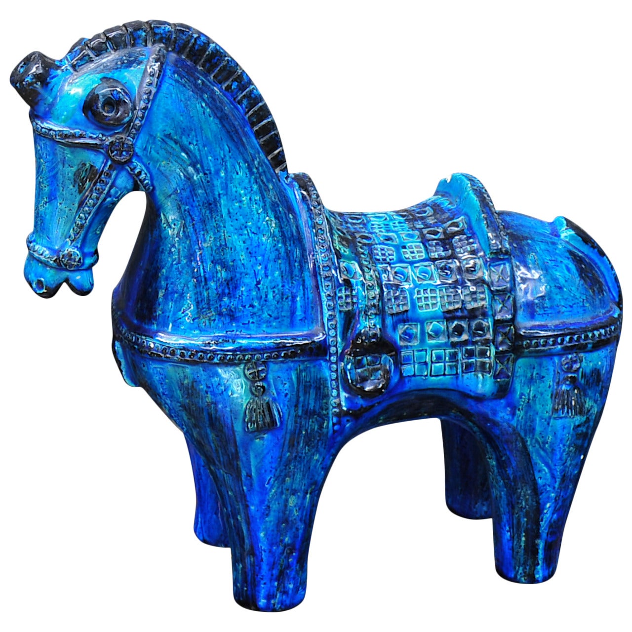 Monumental Italian, 1960s Aldo Londi for Bitossi Art Pottery Horse Sculpture