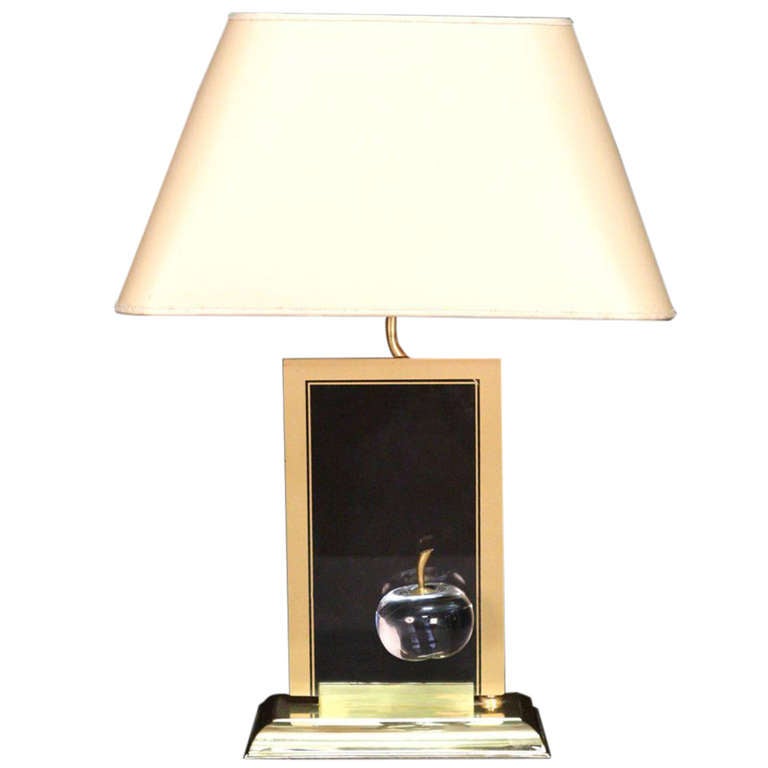La Pomme Table Lamp By Maison Dauphin, Brass Desk Lamp With Black Shader