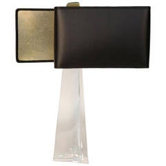 Crystal Table Lamp Signed by Maison Daum France, 1958