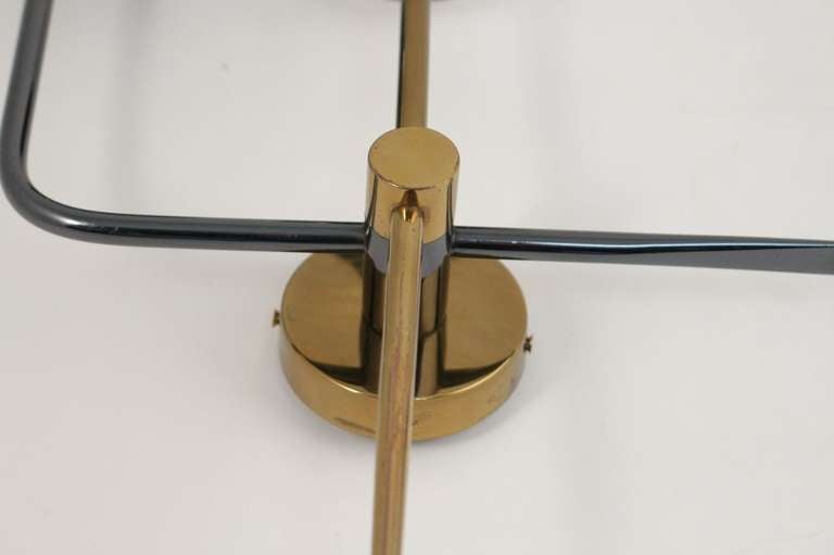 Brass Pair Of 1950's Asymmetrical Double Sconces Arlus Edition