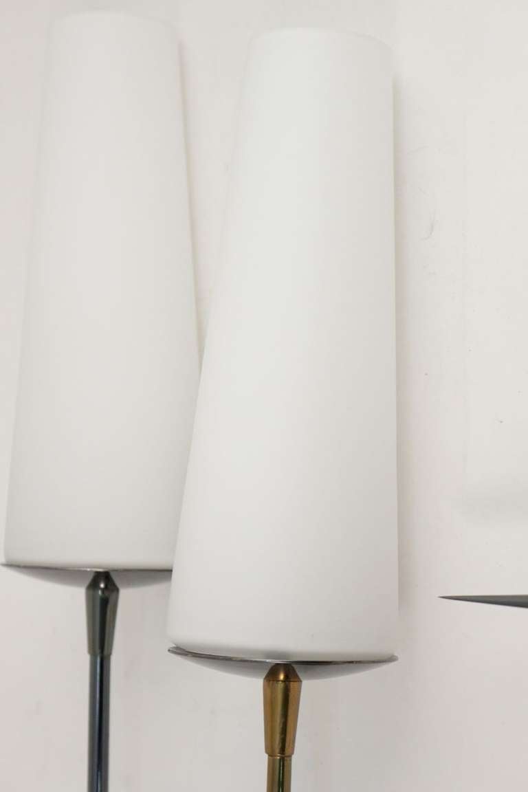 French Pair Of 1950's Asymmetrical Double Sconces Arlus Edition