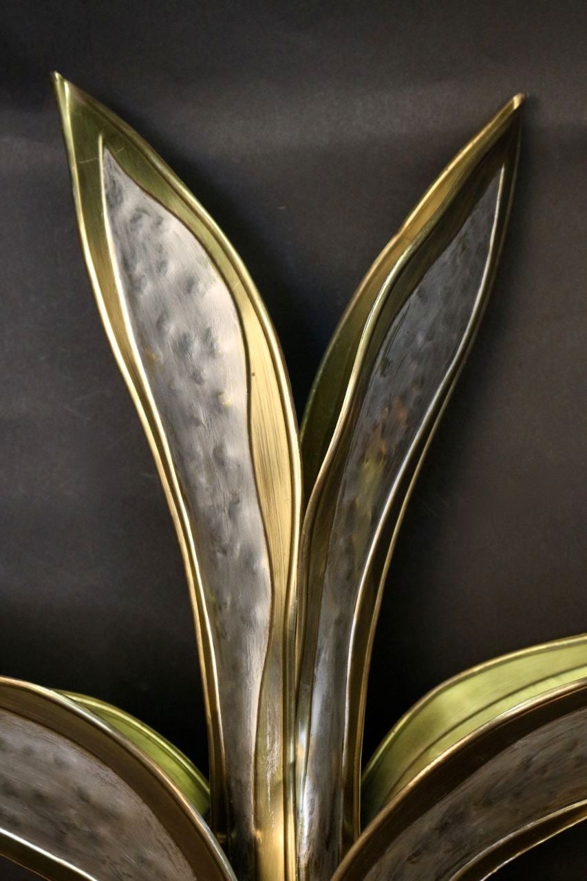 French Set of Three of Large 1970s 'Foliage' Sconces by Richard Faure