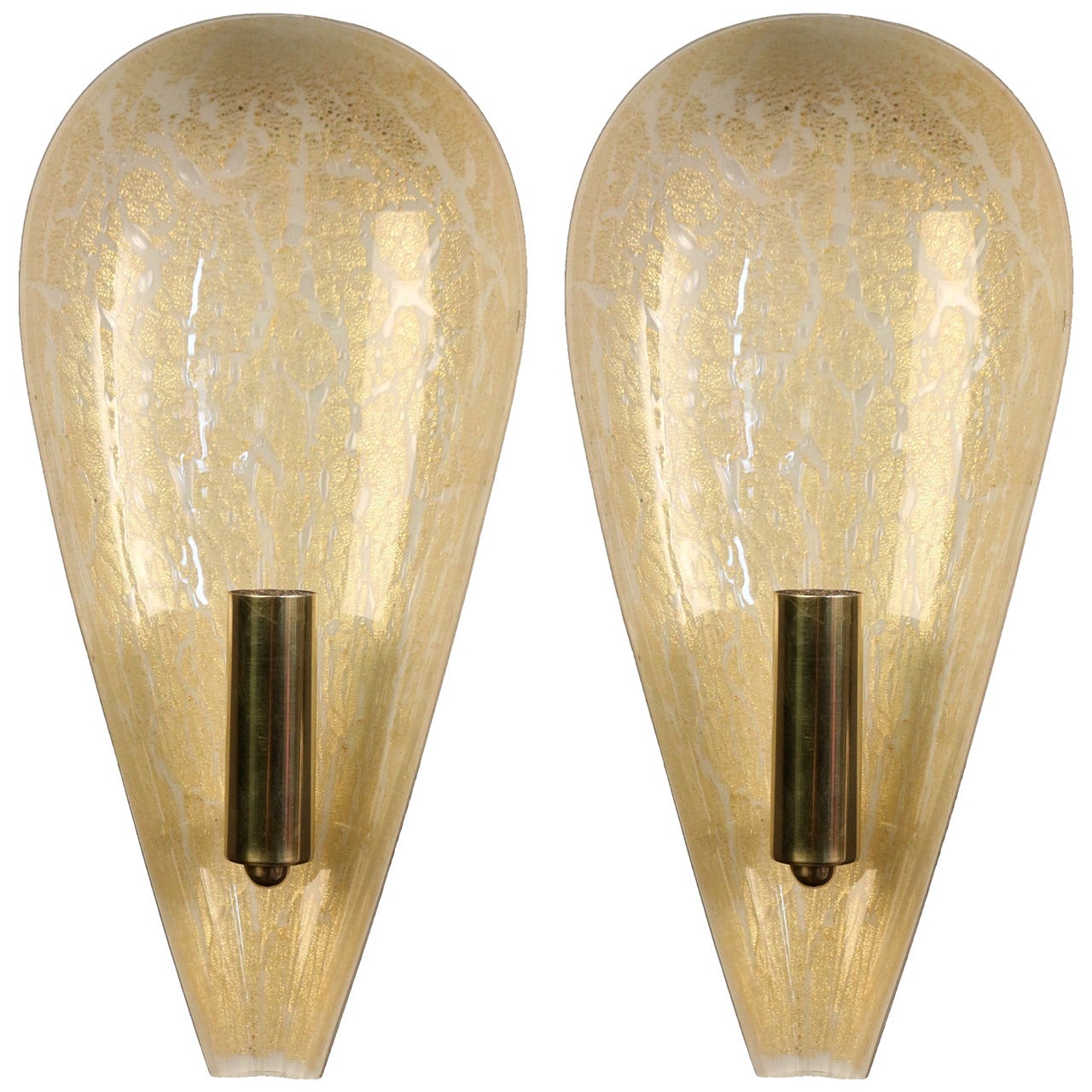 Pair of 1950s Murano Sconces by Barovier