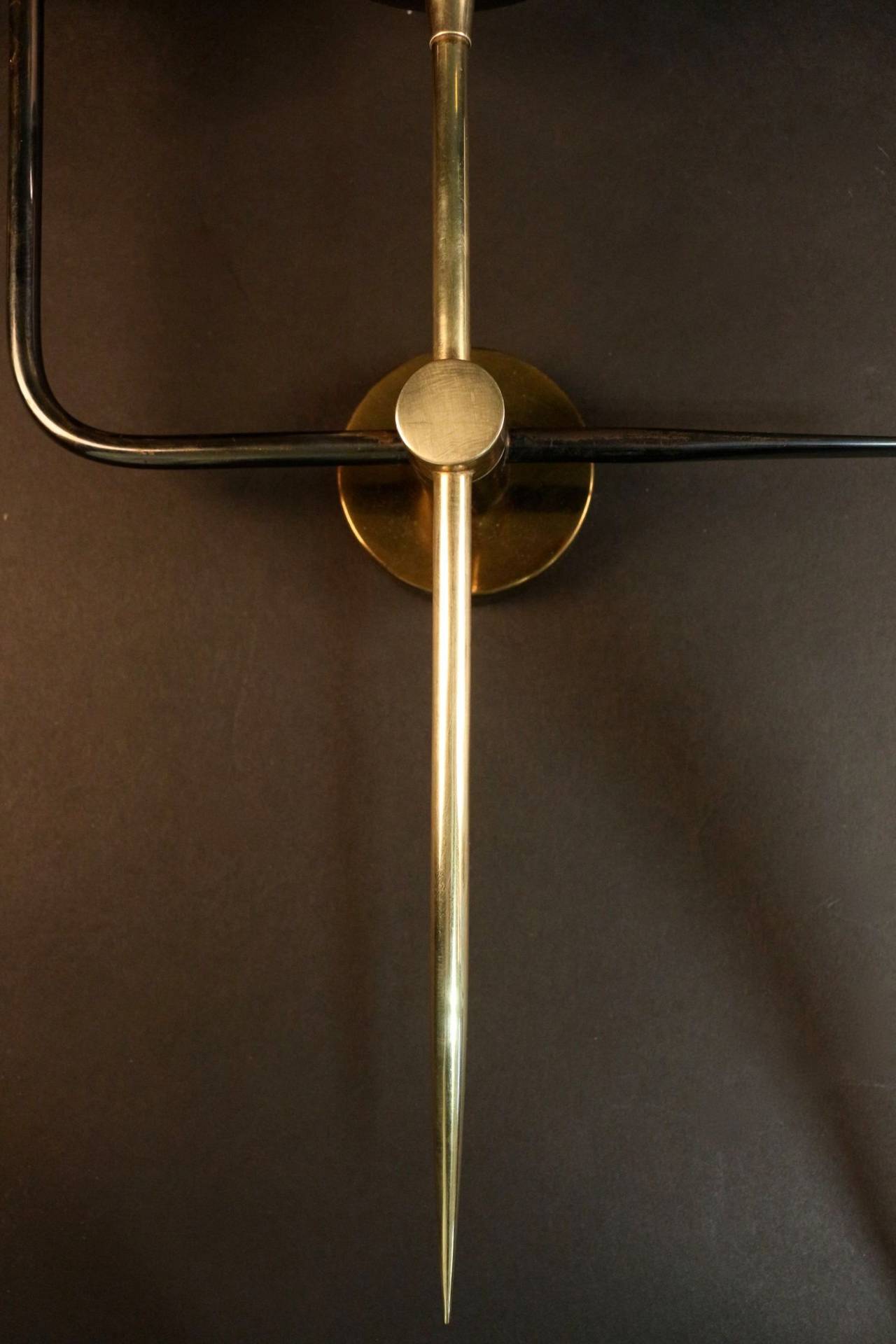 Pair of 1950s Asymmetrical Sconces by Maison Arlus In Good Condition In Saint-Ouen, FR