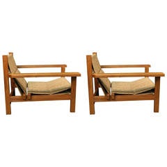 Vintage Large Pair of Fauteuils Attributed to Francis Jourdain, 1940