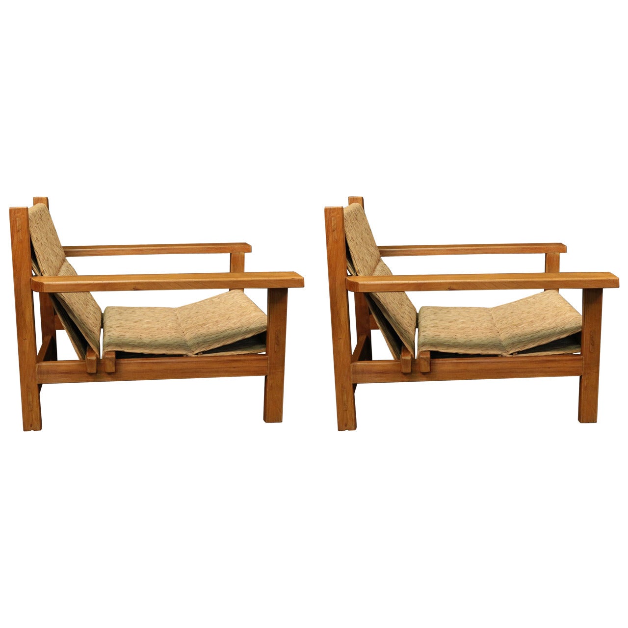 Large Pair of Fauteuils Attributed to Francis Jourdain, 1940