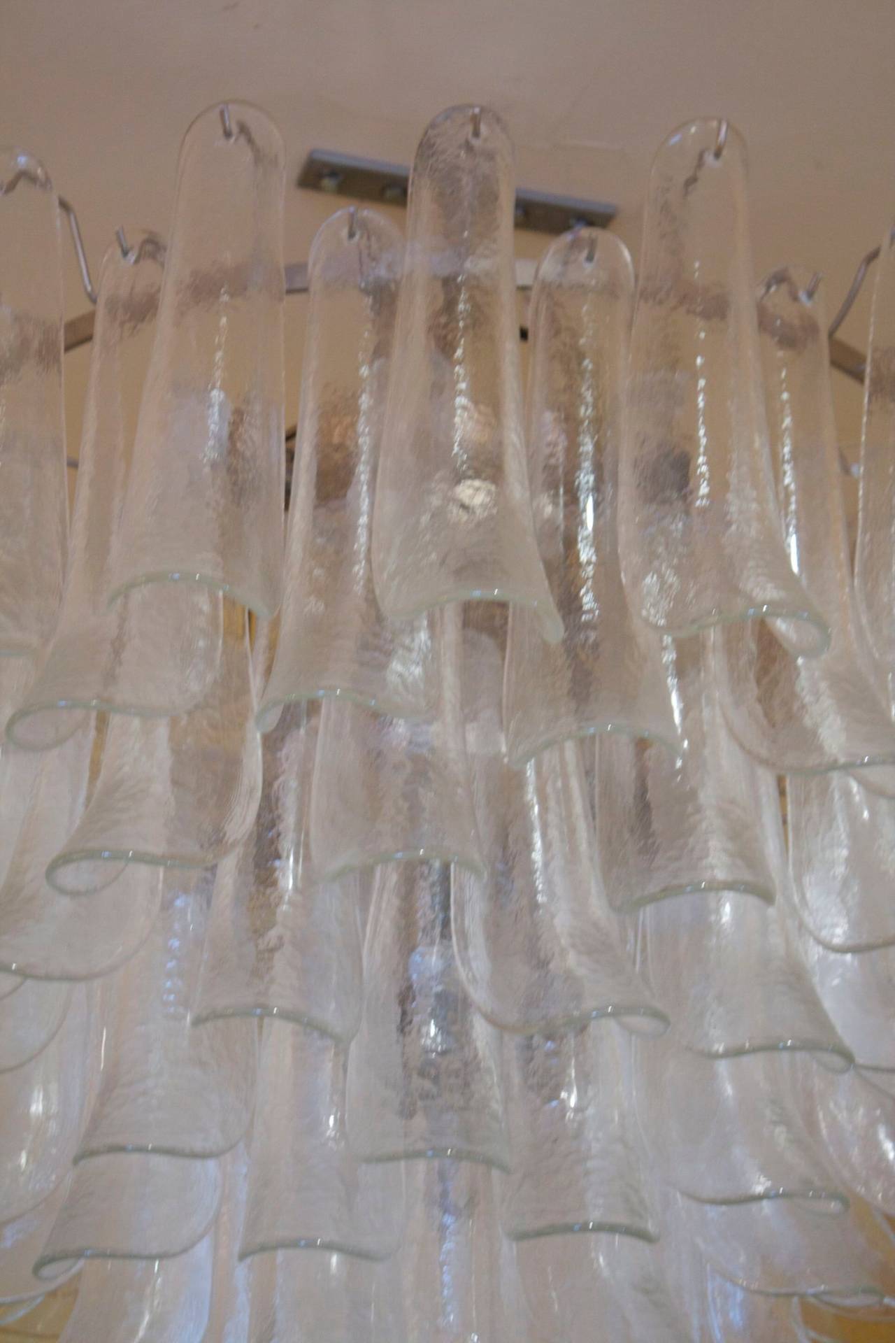 Murano Glass 1970s 'Lotus' Chandelier by Murano