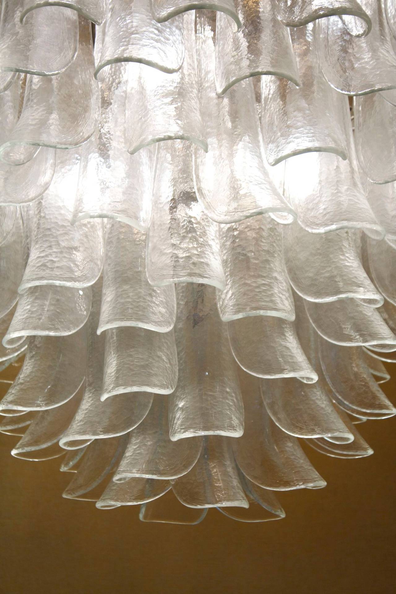 1970s 'Lotus' Chandelier by Murano
