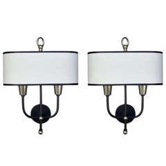 1950
s Pair of Ring Sconces by Maison Arlus