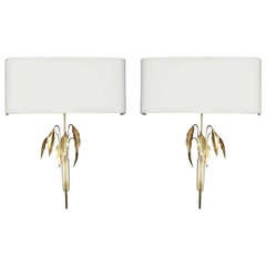 Pair of 1970
s 
Leave
 Sconces