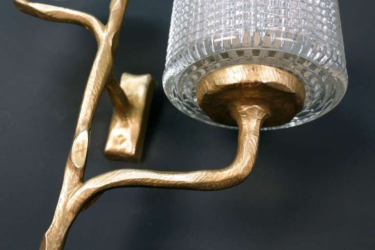 Pair of 1950's Asymmetrical Naturalist Sconces by Felix Agostini 3