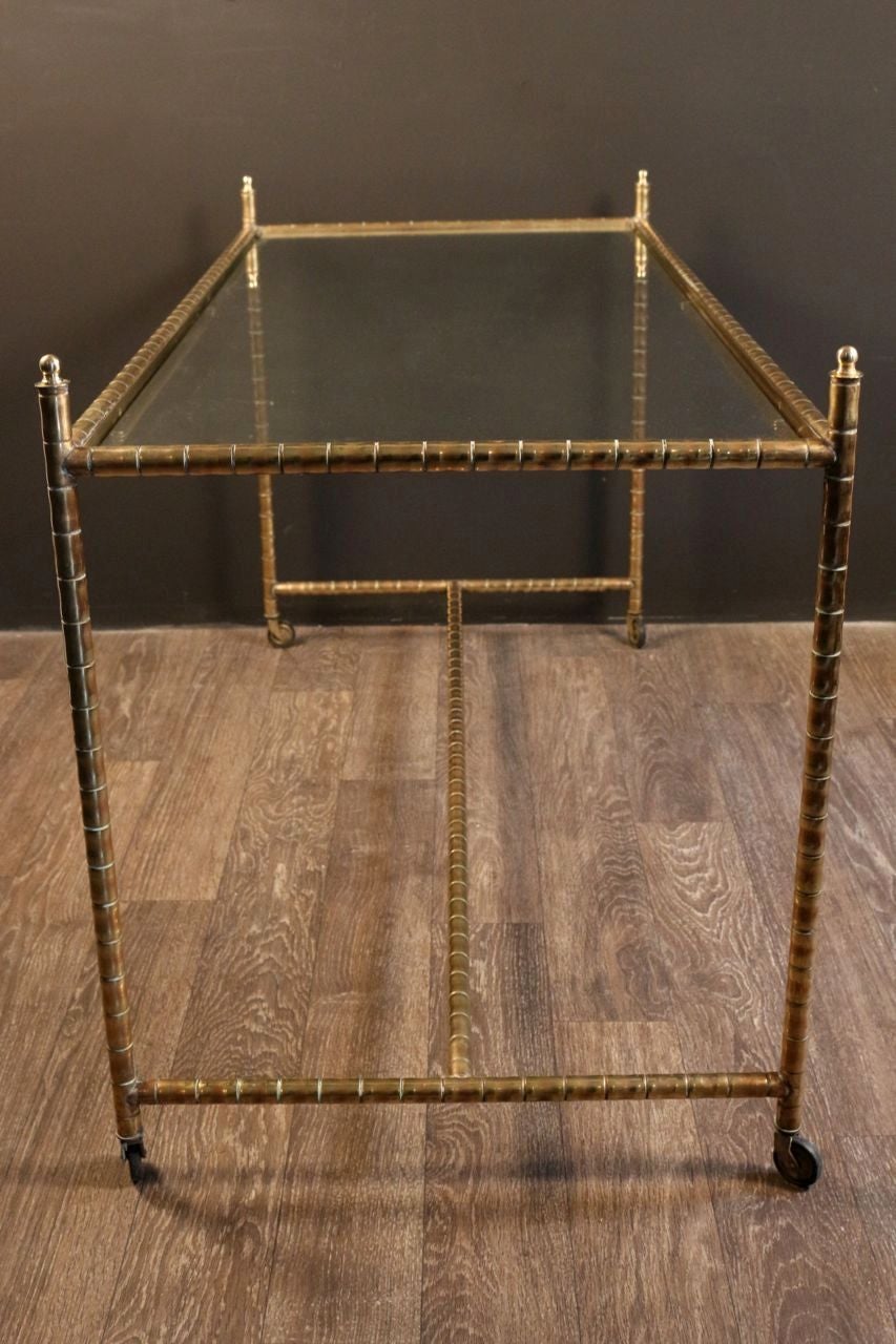 Brass Large 1950s Console Table by Maison Bagues