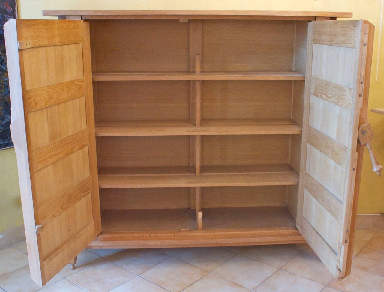 1950s Low 'Bouvine' Oak Dresser by Guillerme et Chambron 1