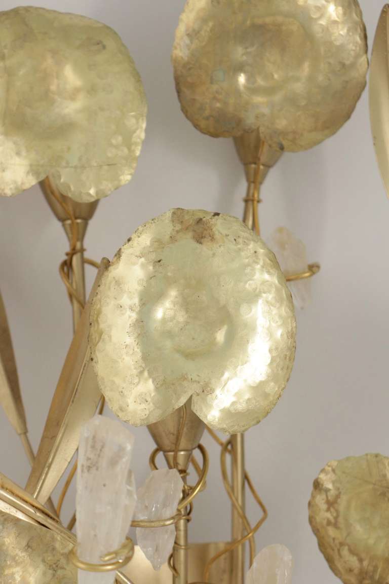 20th Century Large Pair of Rock-Crystal Sconces by Robert Goossens