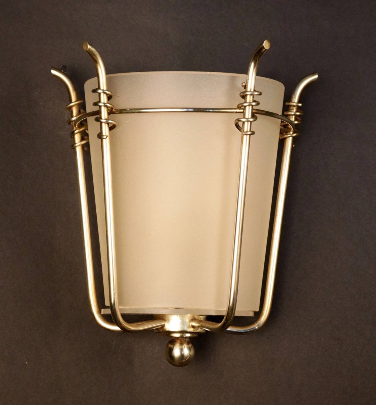 French Pair of 1940s Sconces by Maison Petitot