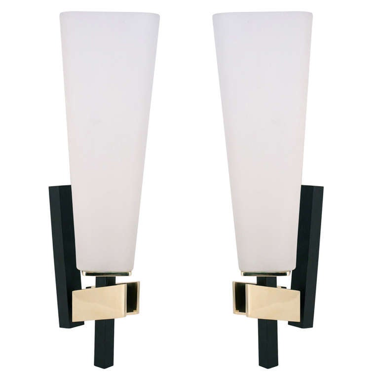 Large 1950s Sconces by Maison Lunel