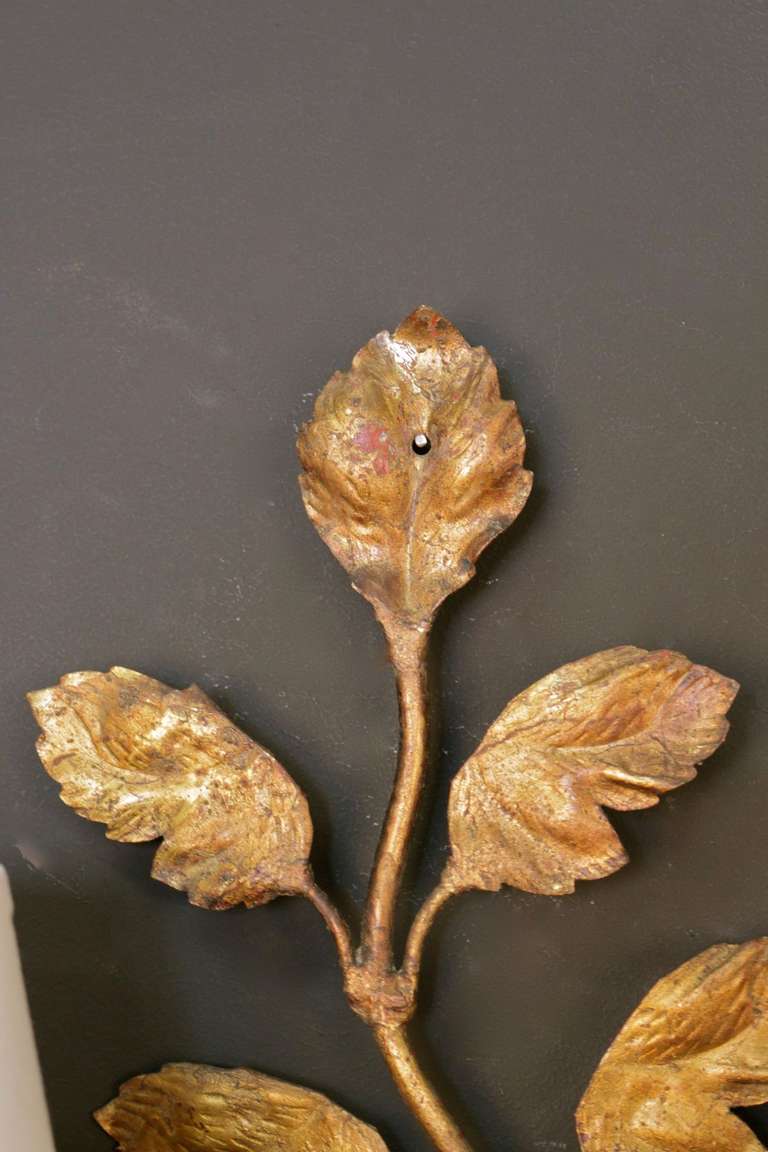 Pair of 1960's Leaves Sconces Attributed to Maison Bagues In Good Condition In Saint-Ouen, FR