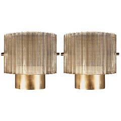 Pair of 1950s Sconces in Swedish Crystal by Maison Arlus Cristal