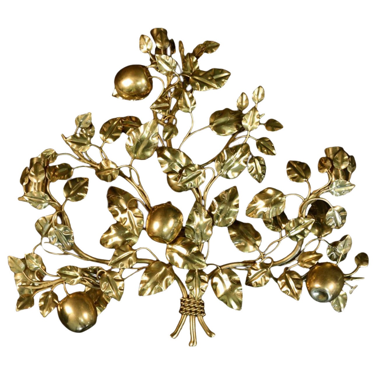 Large 1960s Bronze Sconce 'The Eden Garden Tree' by Maison Honoré