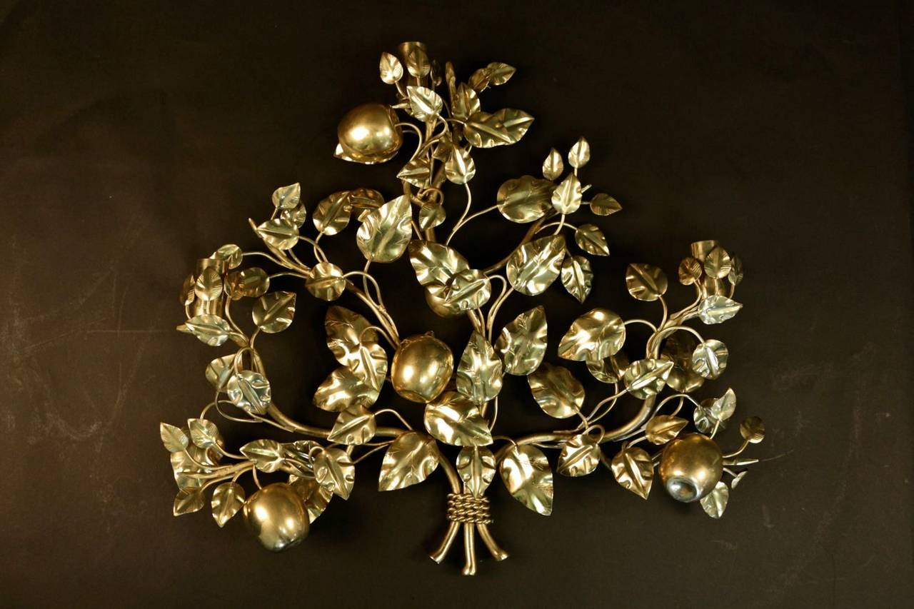 Large 1960s Bronze Sconce 'The Eden Garden Tree' by Maison Honoré 3