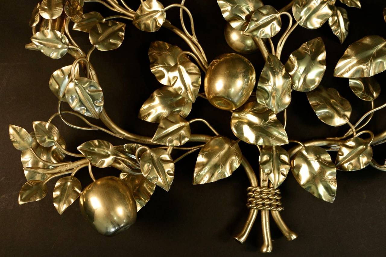 Mid-20th Century Large 1960s Bronze Sconce 'The Eden Garden Tree' by Maison Honoré