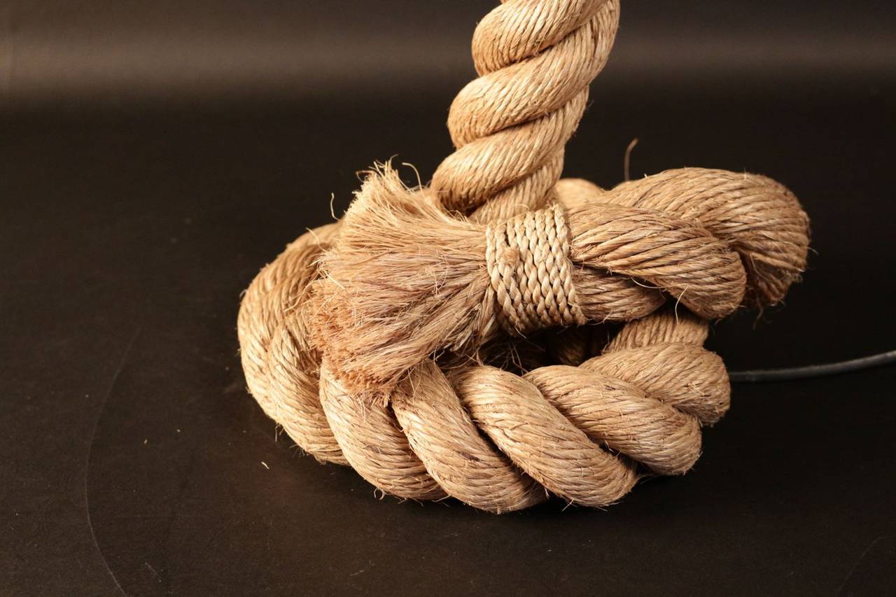 Large 1950s Rope Table by Adrien Audoux and Frida Minet - Ecole De Nice