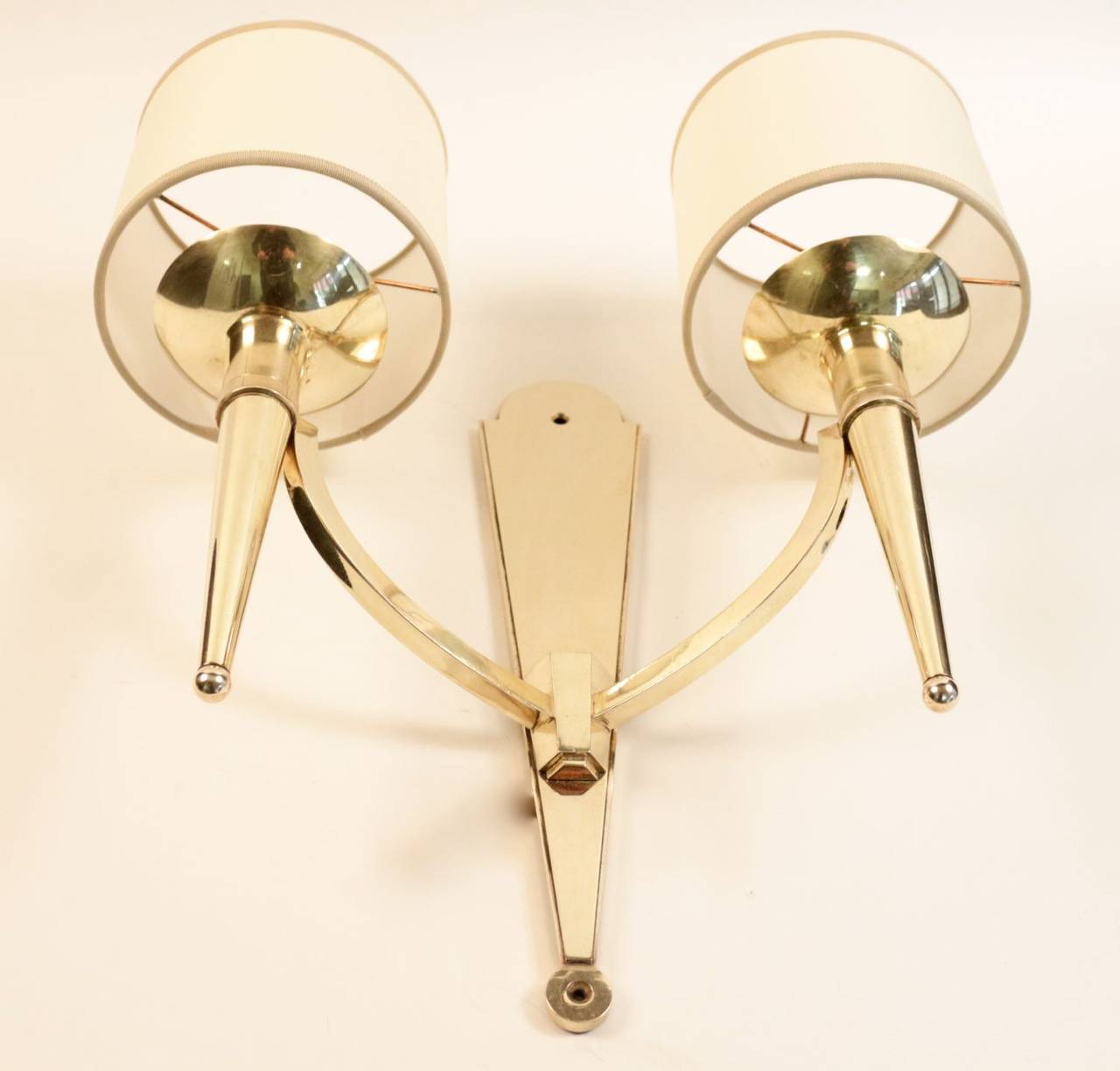 Pair of 1940s Bronze Flare Sconces Attributed to Maxime Old In Good Condition In Saint-Ouen, FR