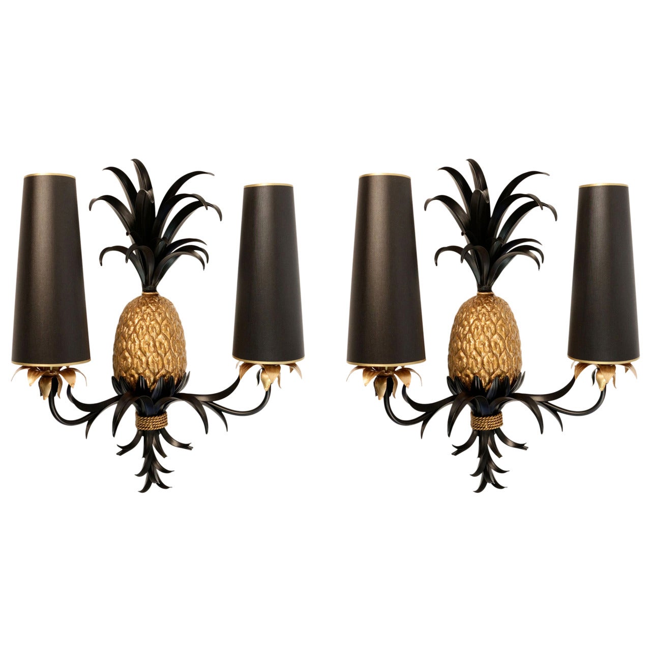 Pair of Large 1970s Sconces 'The Pineapples' by Maison FlorArt