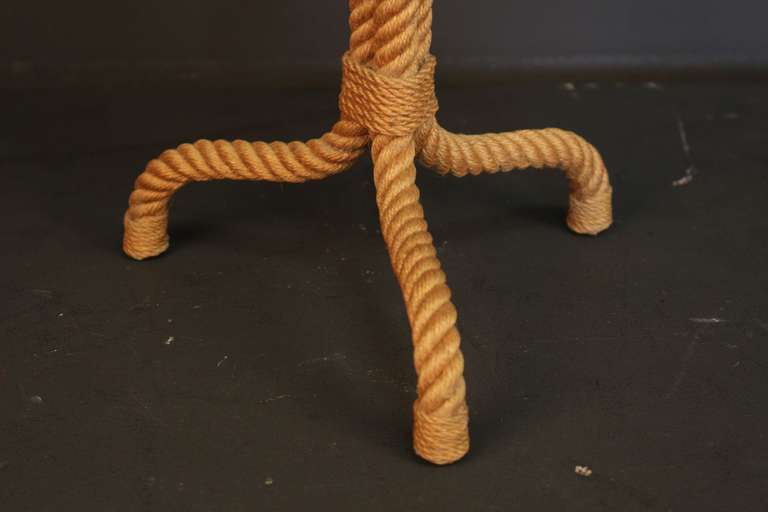 1950's Rope Table Lamp by Adrien Audoux and Frida Minet In Good Condition In Saint-Ouen, FR