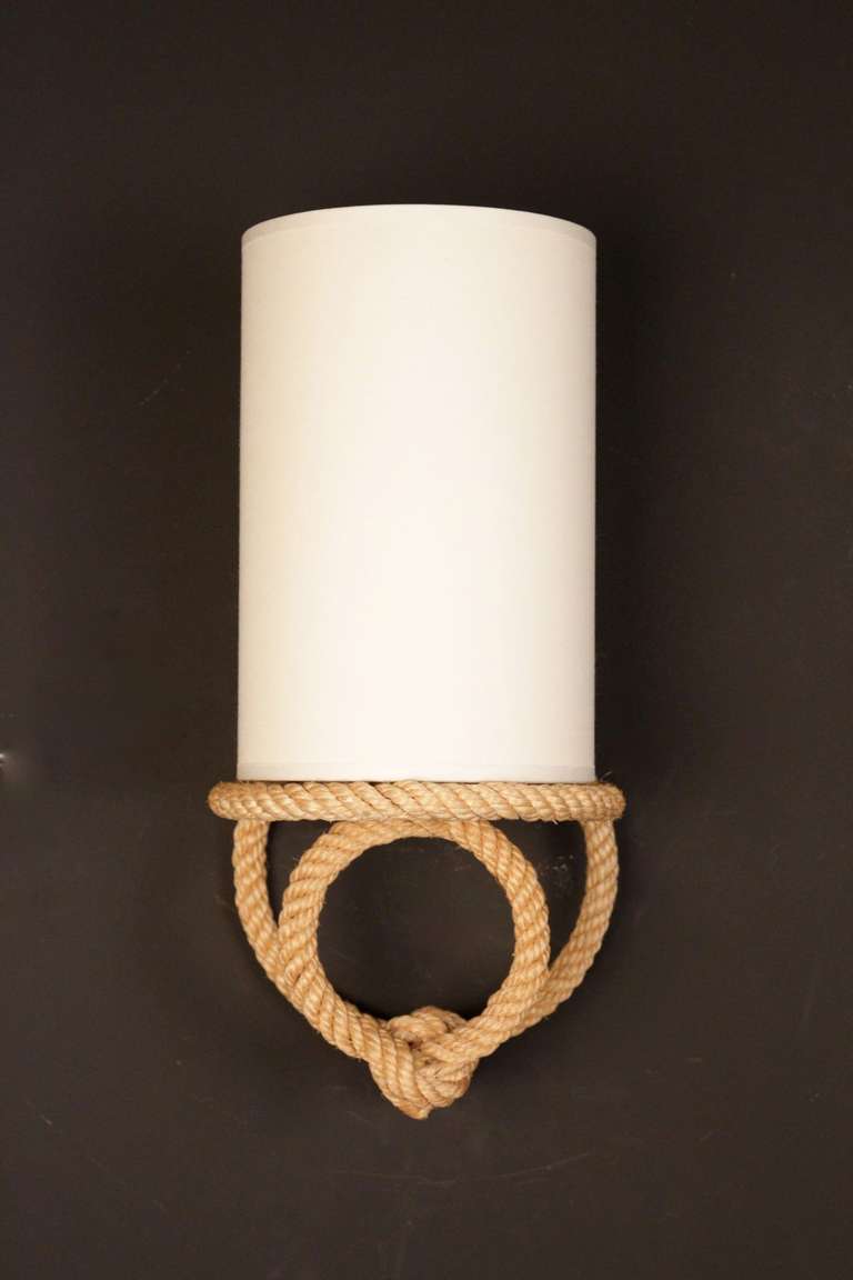 Pair of 1950s Rope Sconces by Adrien Audoux and Frida Minet at 1stdibs
