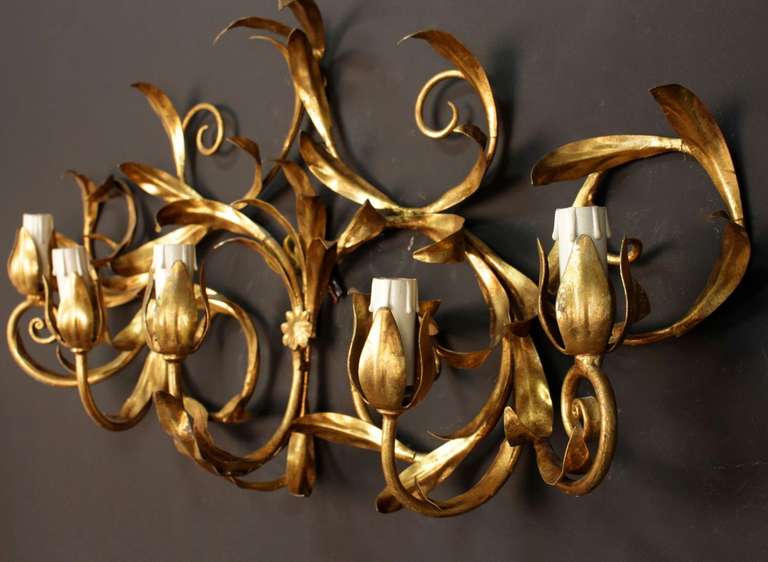 Pair of Large 1965 'Foliage' Sconces In Good Condition In Saint-Ouen, FR