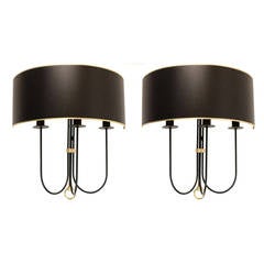 Large Pair of 1950s Buckle Sconces by Maison Lunel Large Pair of 1950s Buckle Sconces by Maison Lunel