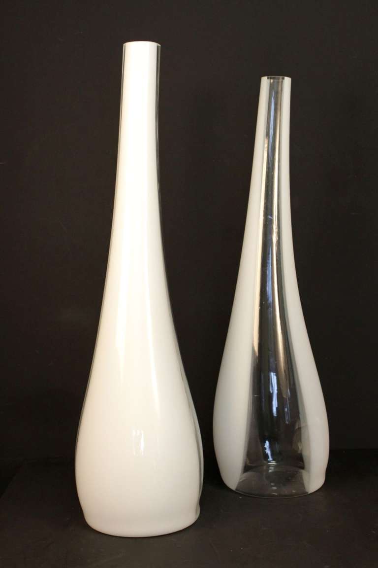 Late 20th Century Large Pair of 1970s Murano Stem Vases