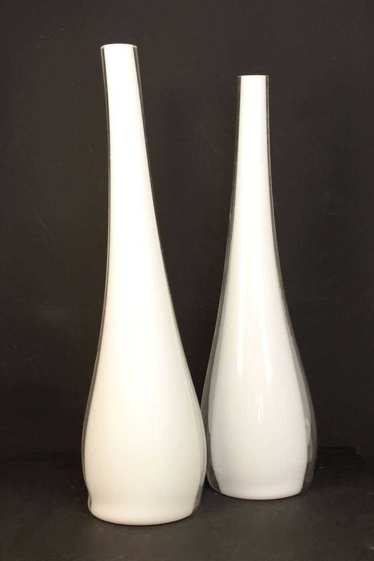 Large Pair of 1970s Murano Stem Vases In Good Condition In Saint-Ouen, FR