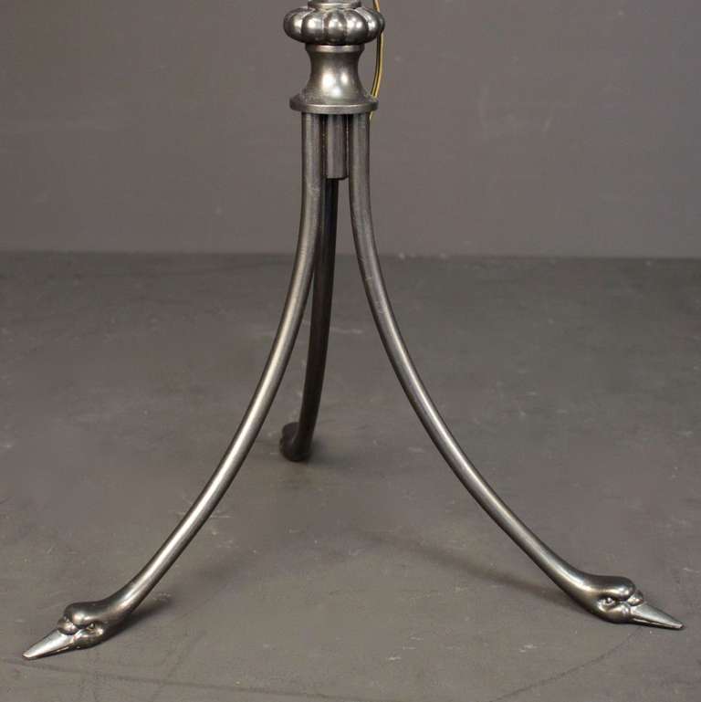 Brass 1960s 'Tete de Cygne' Floor Lamp by Maison Jansen