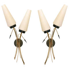 Pair of 1950's Sconces by Maison Lunel