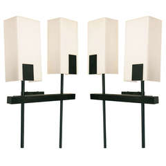 Pair of 1950's Asymmetrical Sconces by Maison Arlus