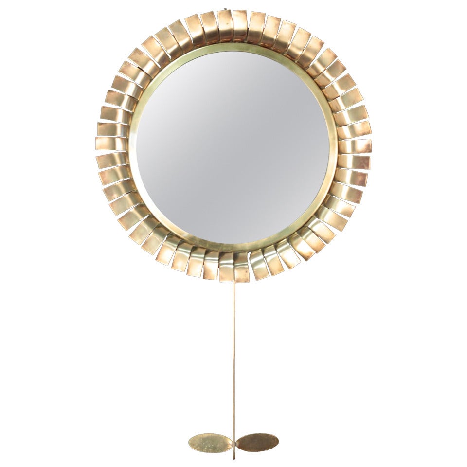 1970s Daisy Mirror Attributed to Jere Curtis