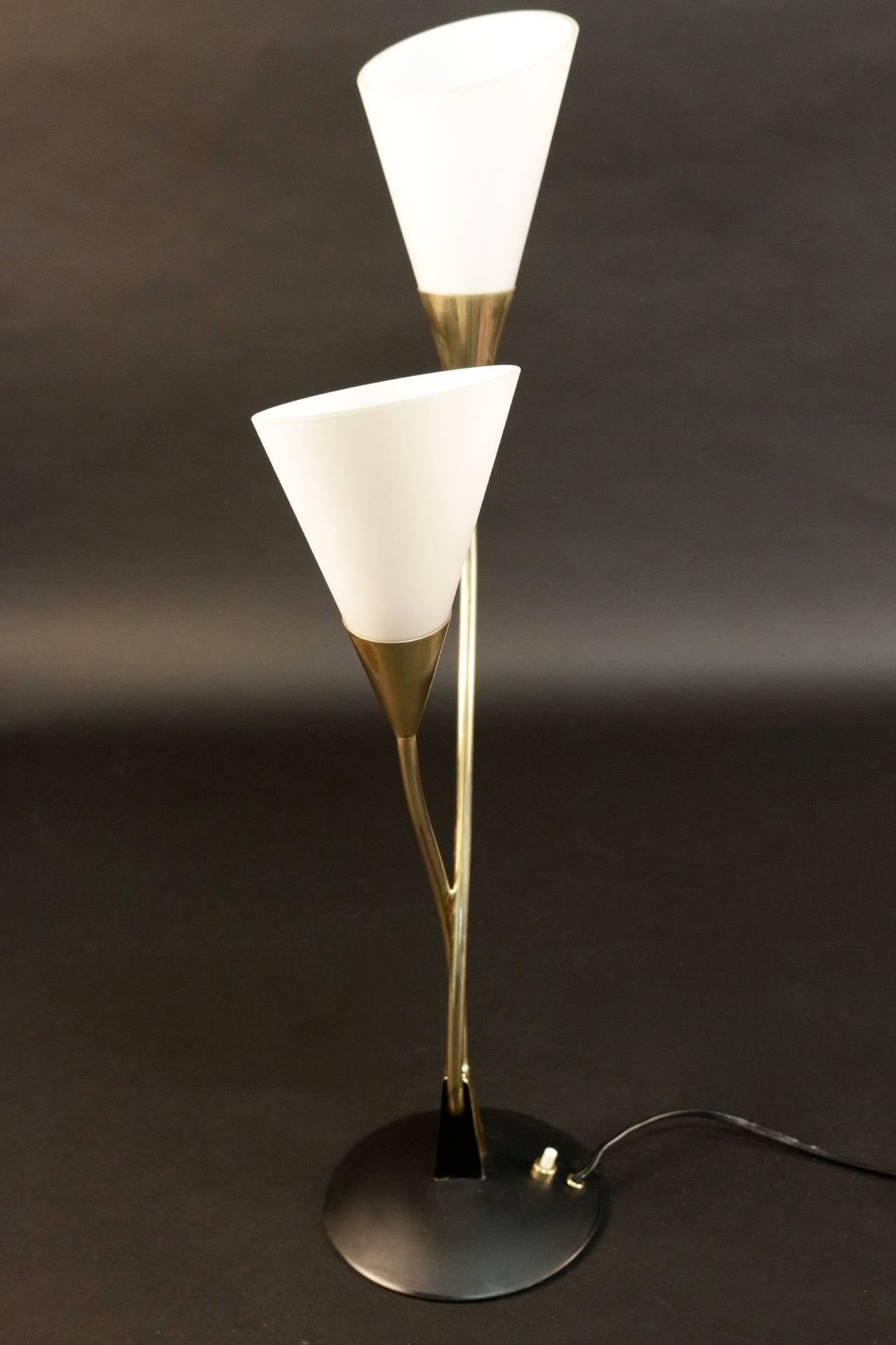 Mid-20th Century Pair of 1950s Arum Lilly Table Lamp by Maison Arlus