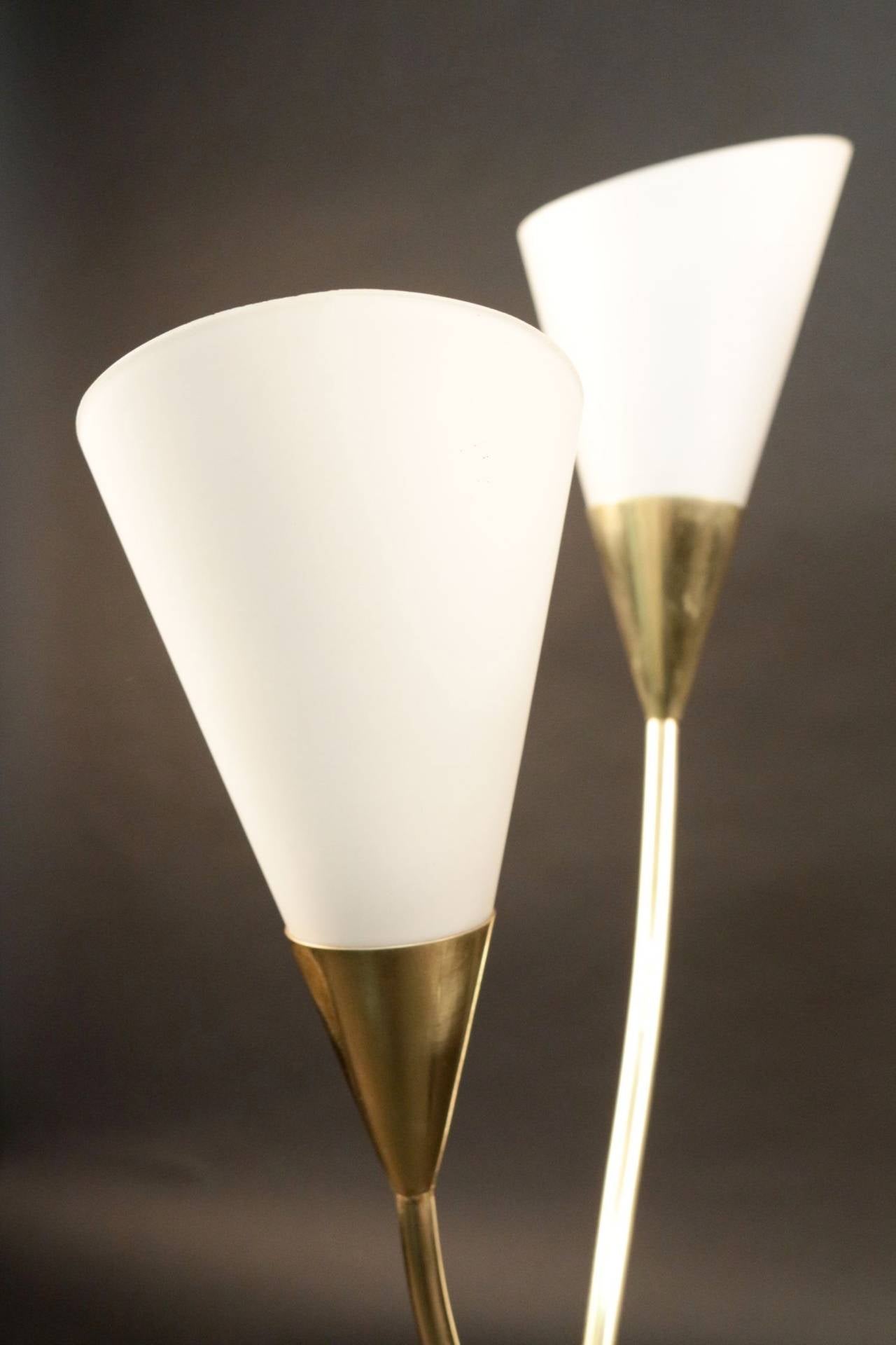 Pair of 1950s Arum Lilly Table Lamp by Maison Arlus In Good Condition In Saint-Ouen, FR