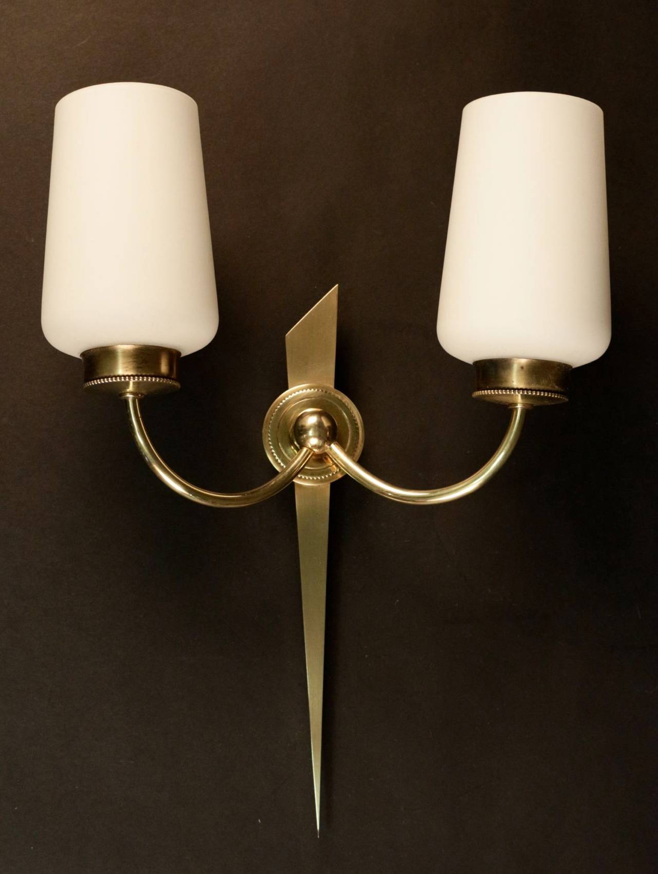 Mid-20th Century Pair of 1950s Bronze Sconces by Maison Arlus
