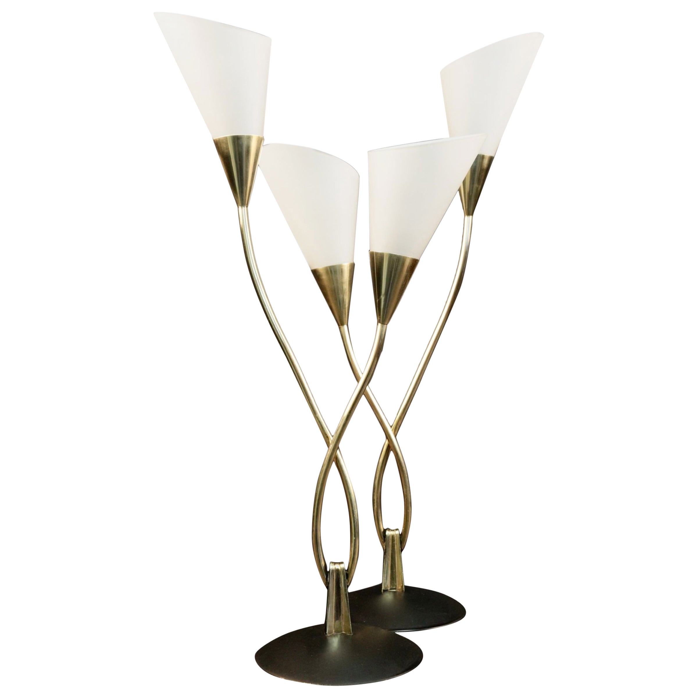 Pair of 1950s Arum Lilly Table Lamp by Maison Arlus