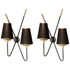 Pair of 1950s Sconces by Maison Arlus
