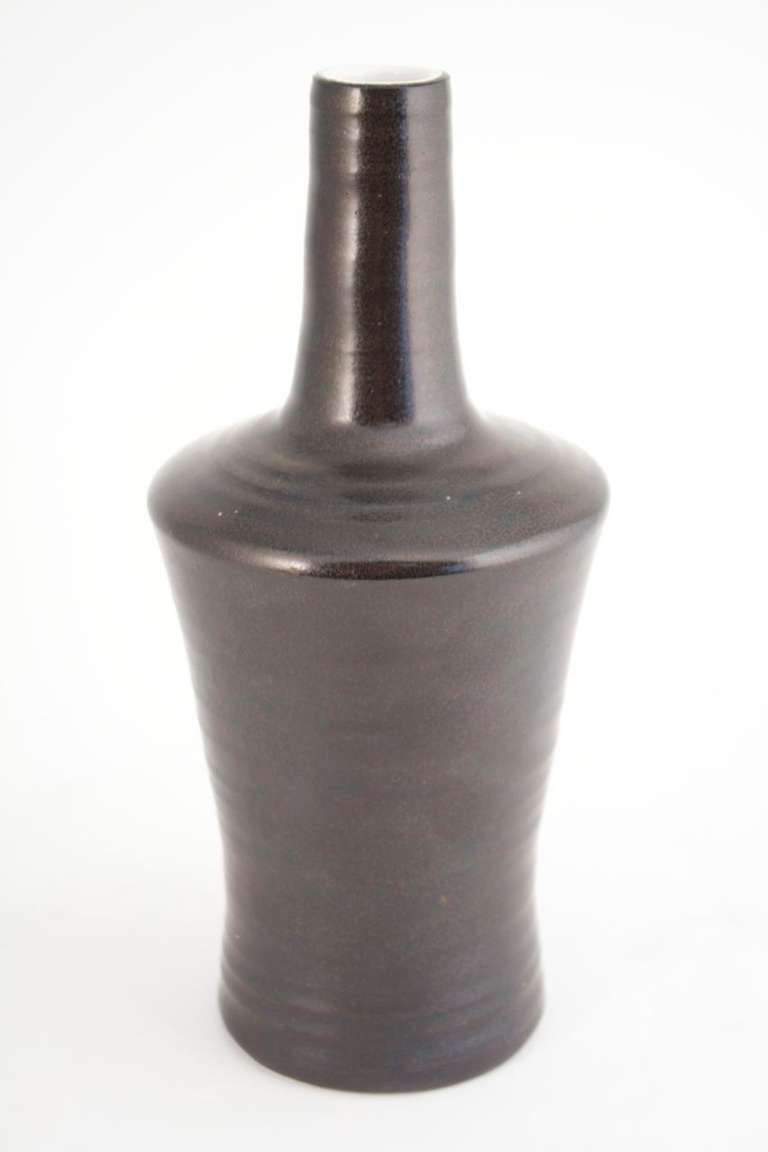 Mid-20th Century Enameled Stoneware Bottle signed by Marcel Guillot 1950
